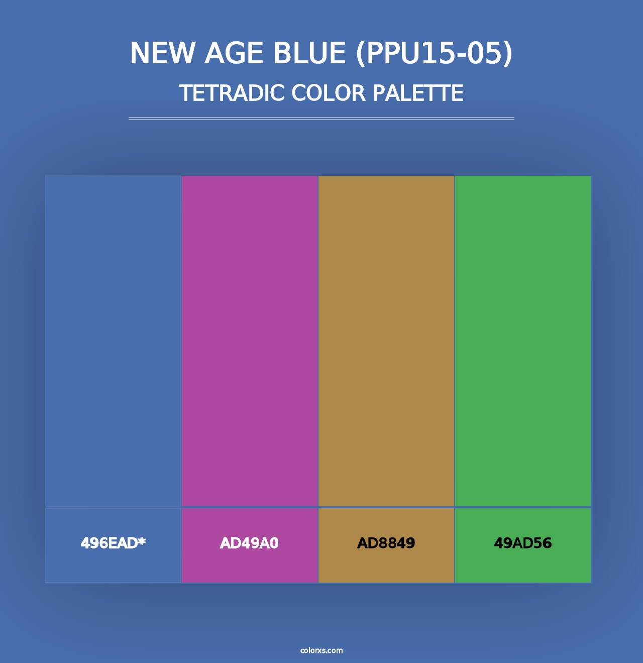 New Age Blue (PPU15-05) - Tetradic Color Palette