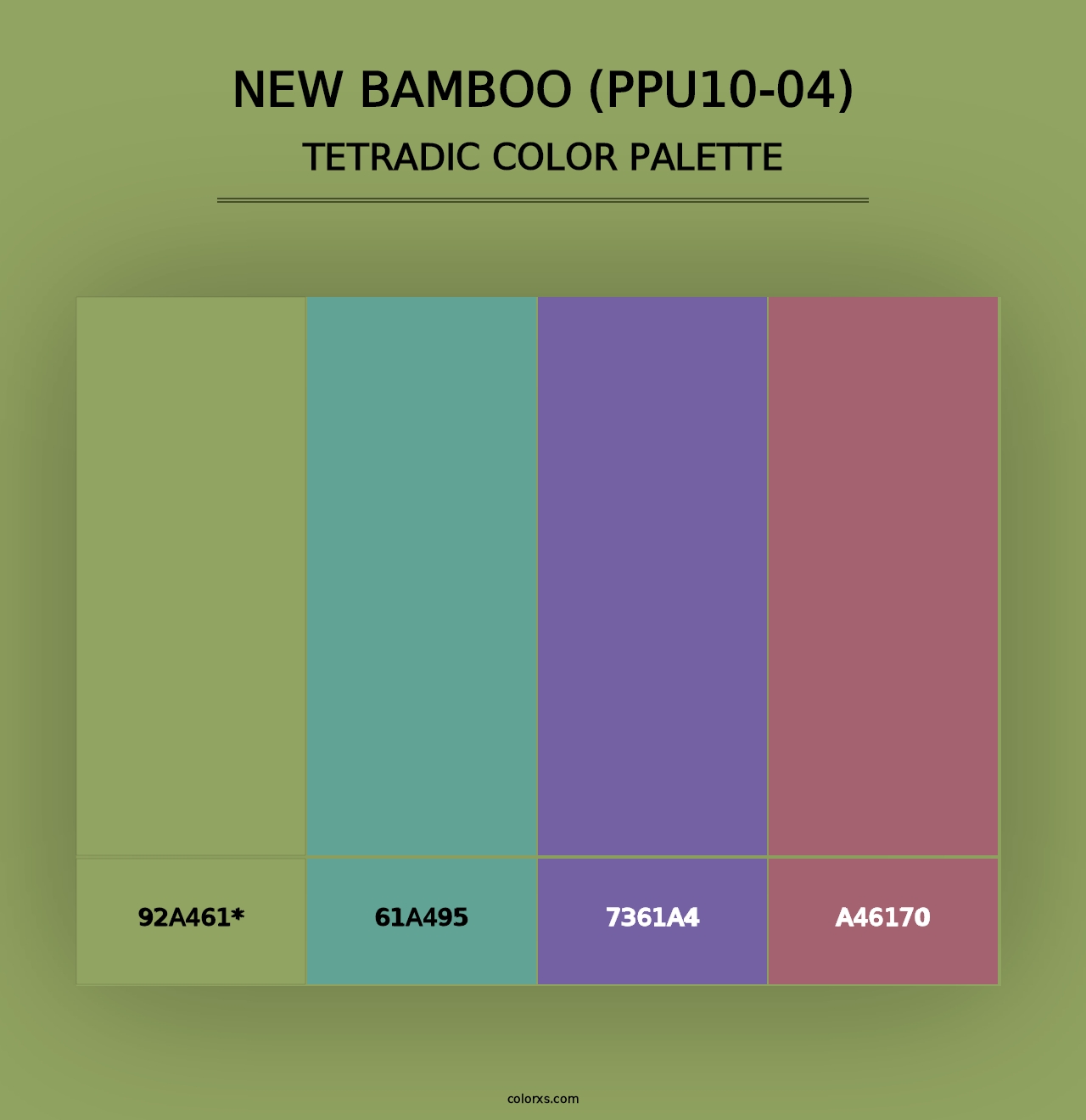 New Bamboo (PPU10-04) - Tetradic Color Palette