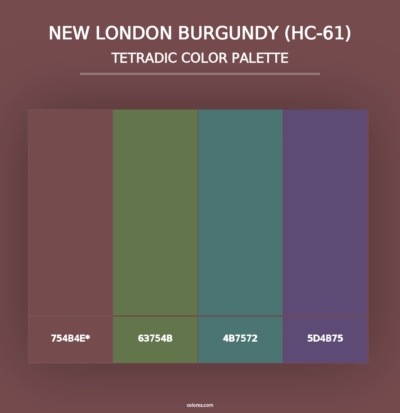 New London Burgundy (HC-61) - Tetradic Color Palette