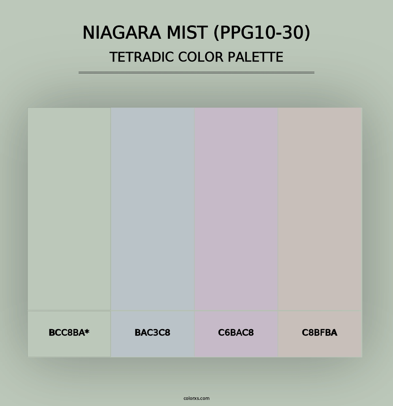 Niagara Mist (PPG10-30) - Tetradic Color Palette