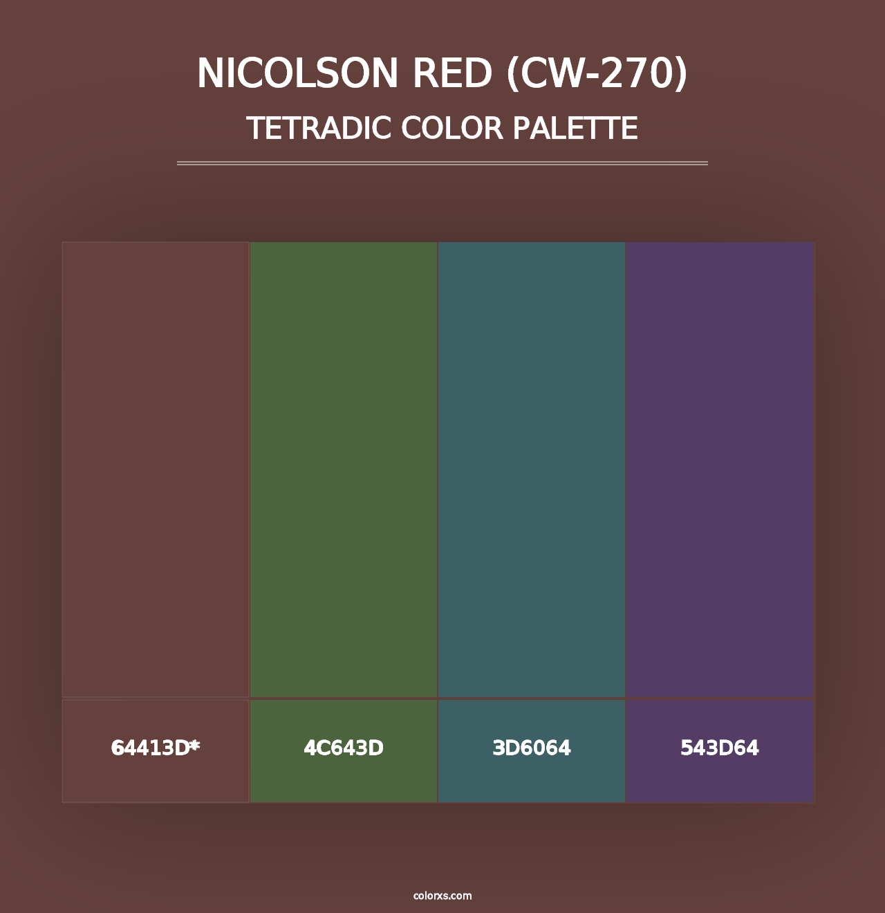 Nicolson Red (CW-270) - Tetradic Color Palette