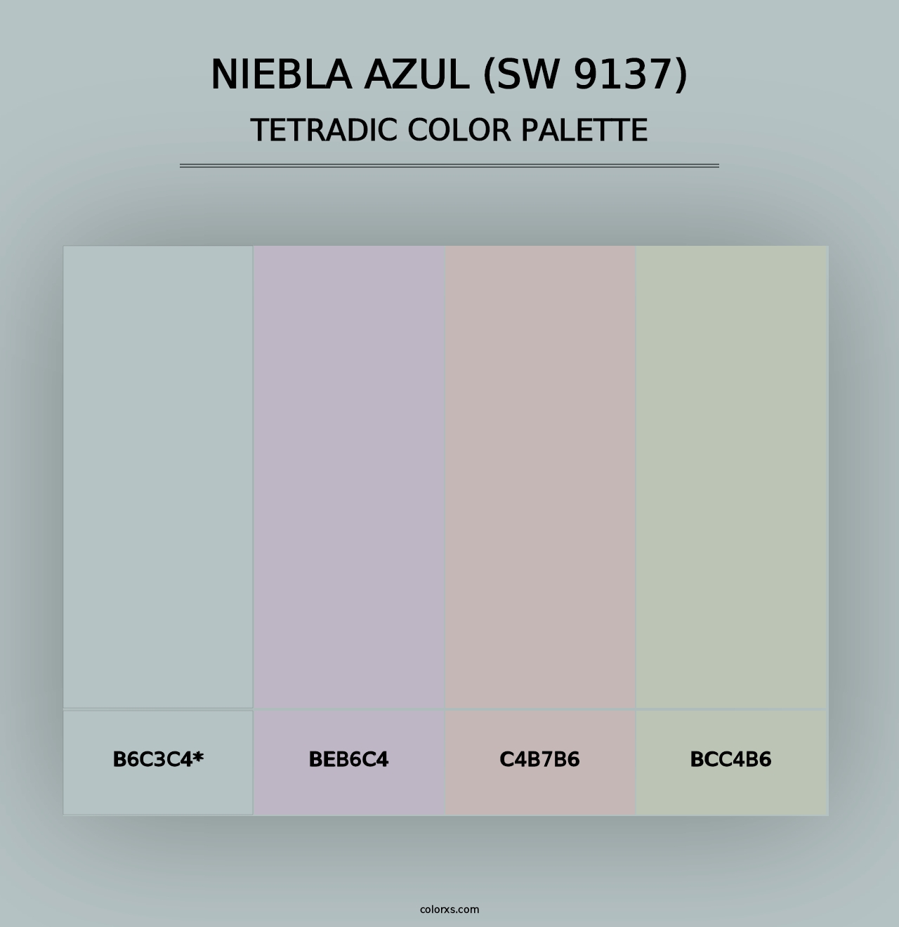 Niebla Azul (SW 9137) - Tetradic Color Palette