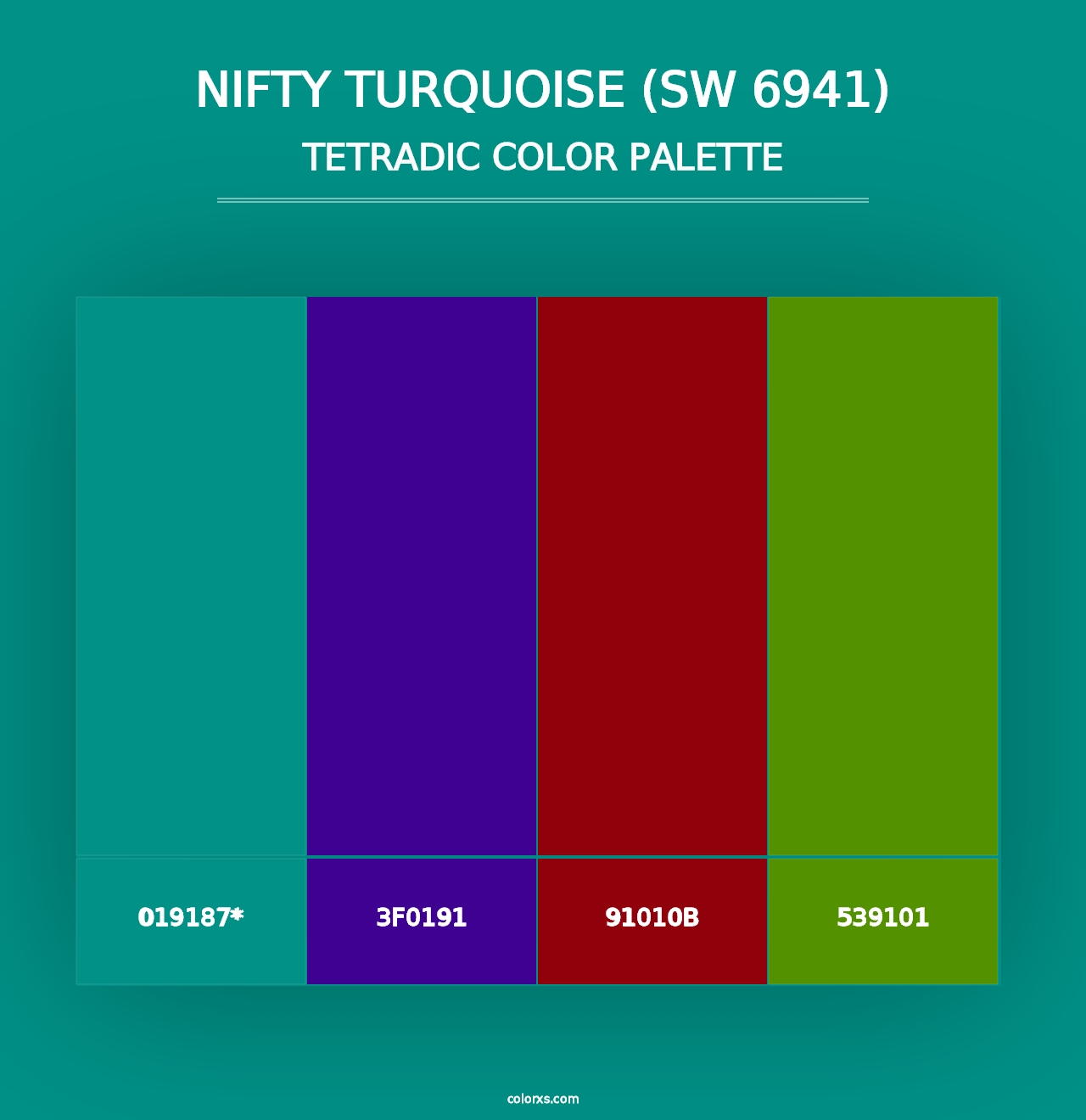 Nifty Turquoise (SW 6941) - Tetradic Color Palette