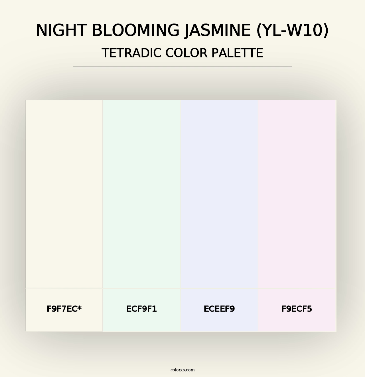 Night Blooming Jasmine (YL-W10) - Tetradic Color Palette