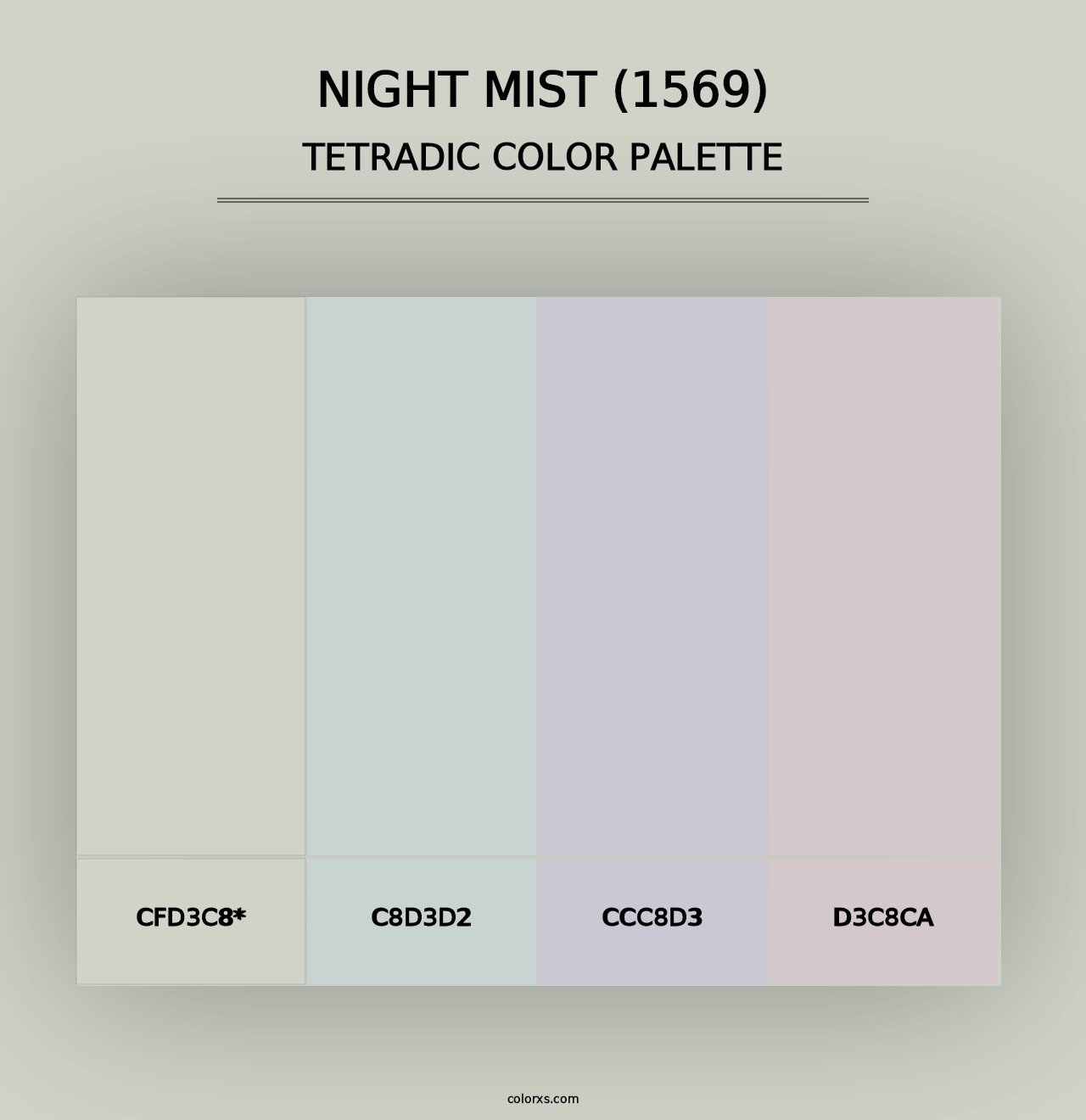 Night Mist (1569) - Tetradic Color Palette