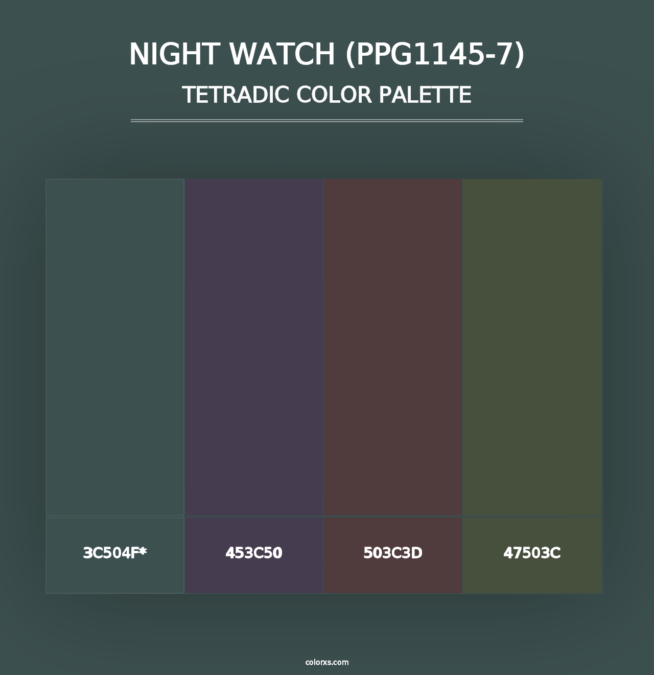 Night Watch (PPG1145-7) - Tetradic Color Palette