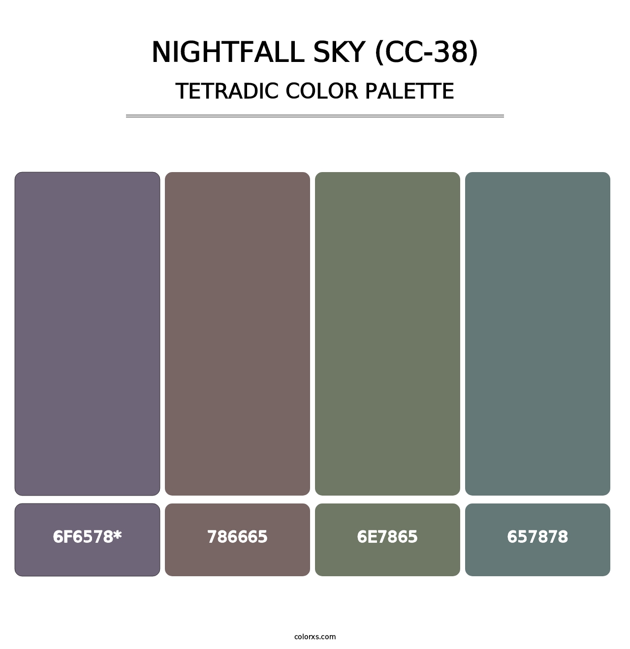 Nightfall Sky (CC-38) - Tetradic Color Palette