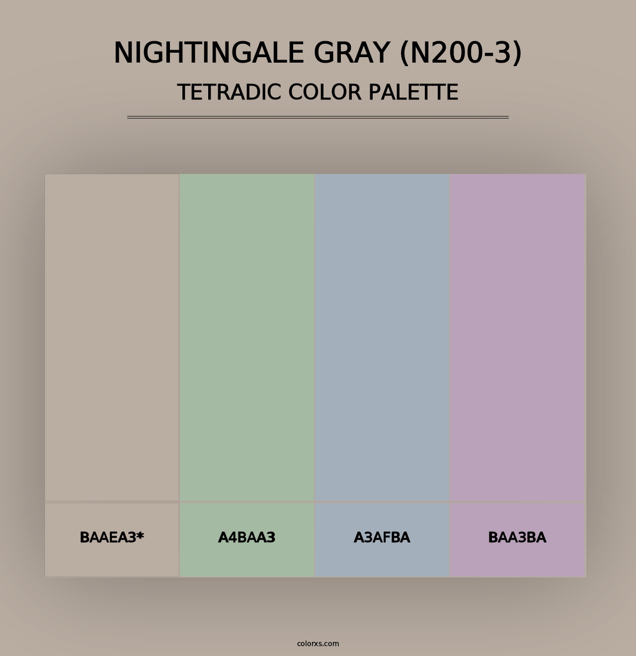 Nightingale Gray (N200-3) - Tetradic Color Palette