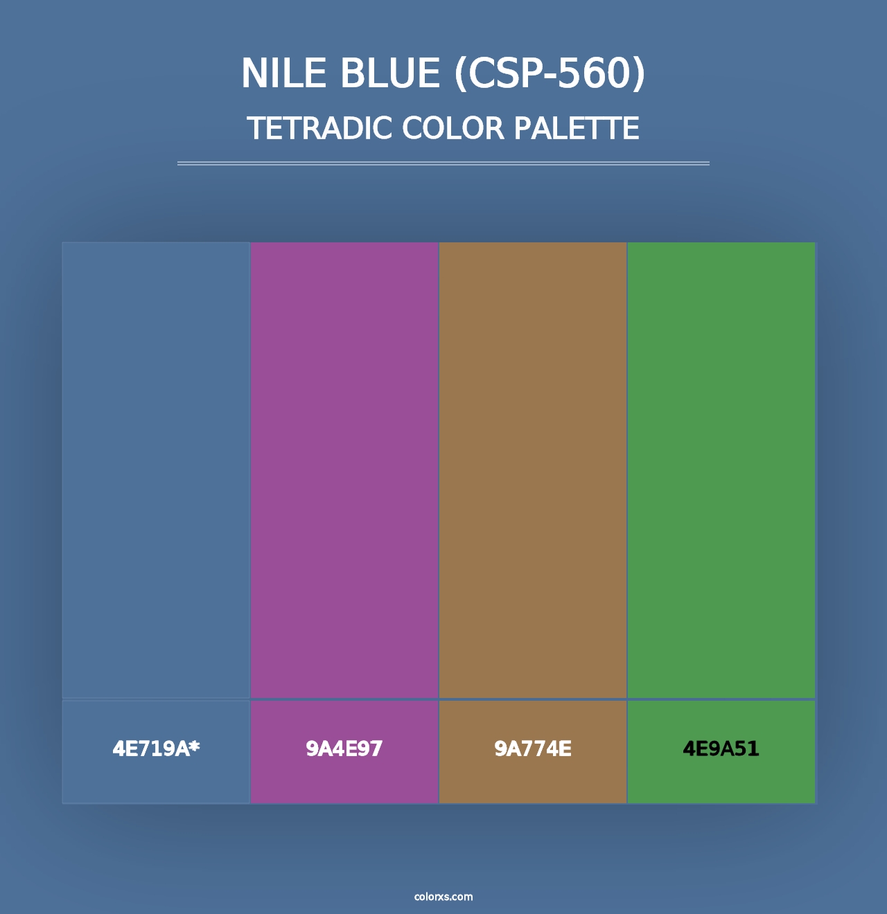 Nile Blue (CSP-560) - Tetradic Color Palette