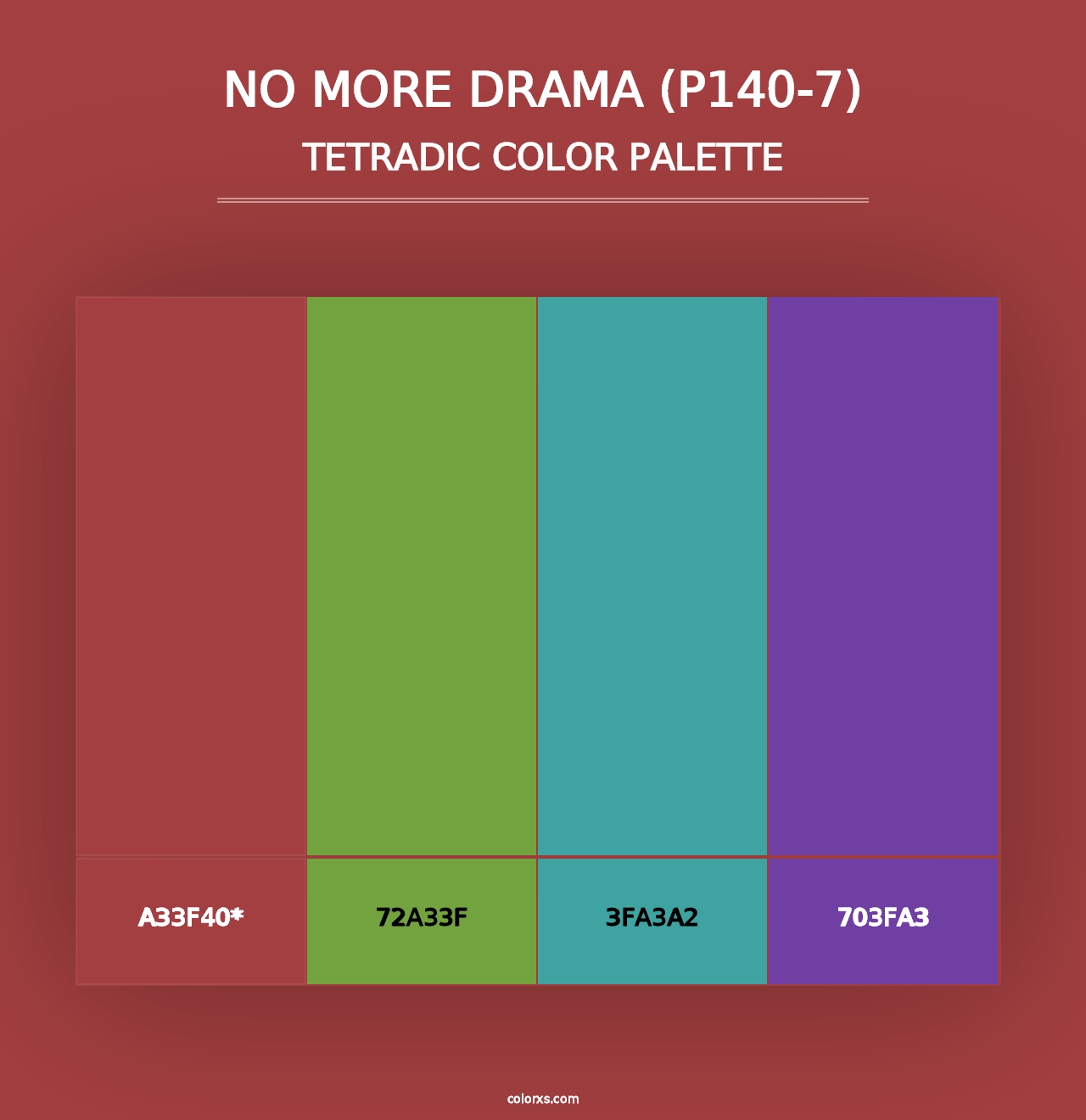 No More Drama (P140-7) - Tetradic Color Palette