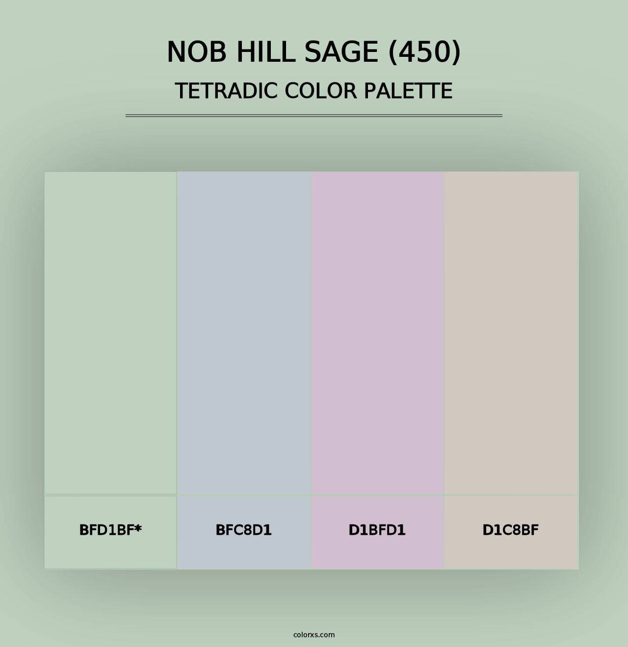 Nob Hill Sage (450) - Tetradic Color Palette