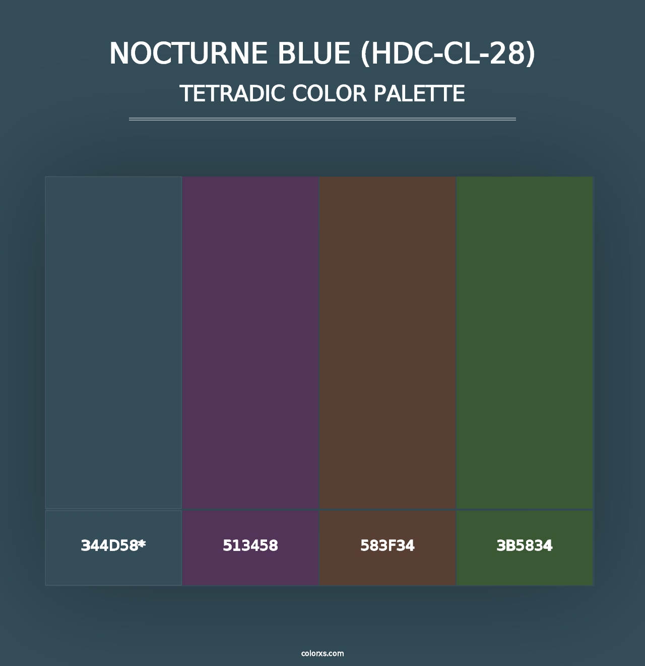 Nocturne Blue (HDC-CL-28) - Tetradic Color Palette