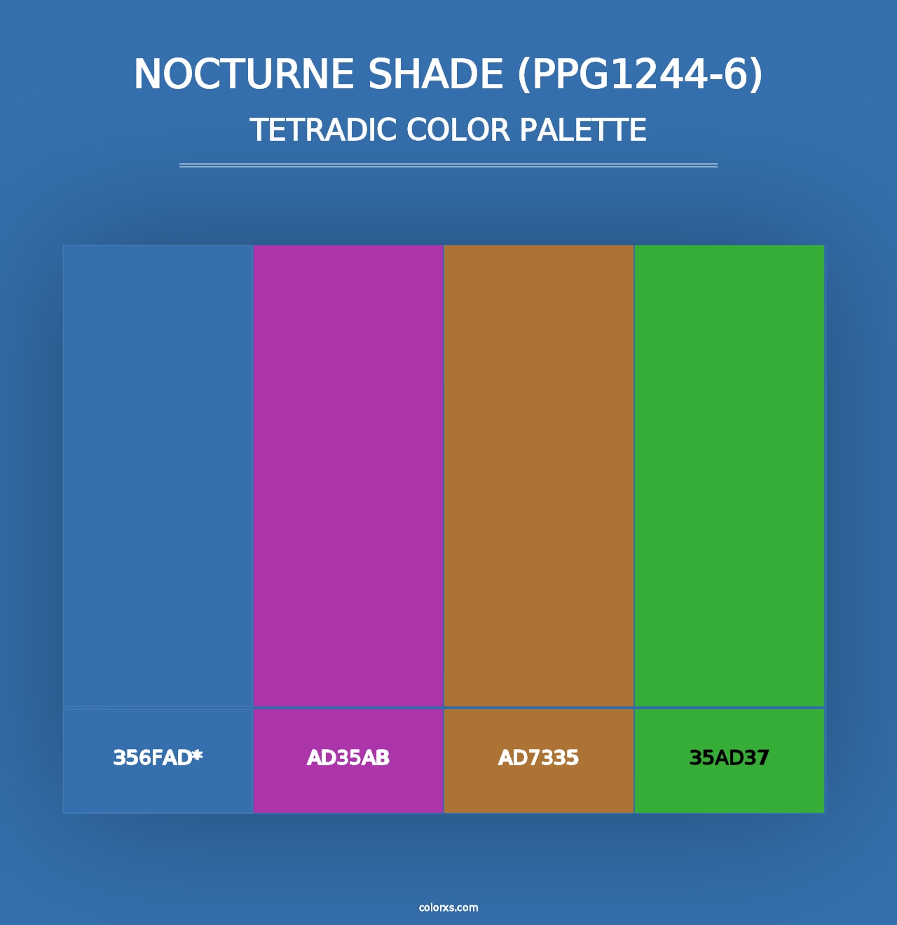 Nocturne Shade (PPG1244-6) - Tetradic Color Palette