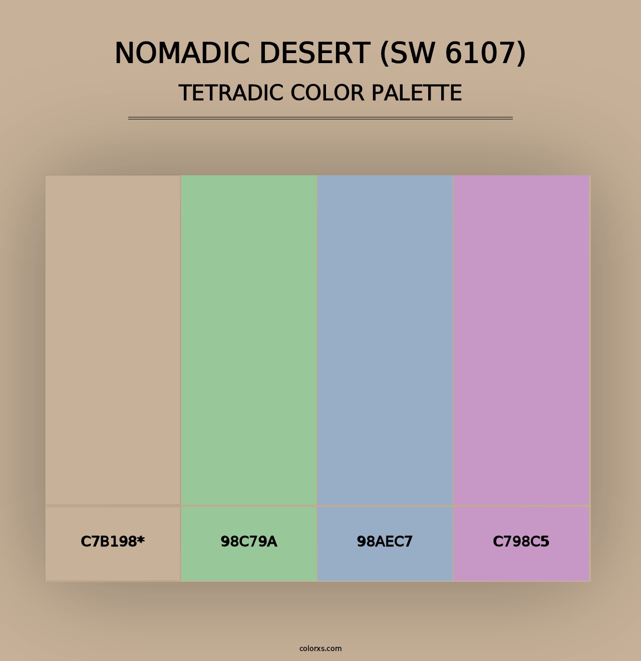 Nomadic Desert (SW 6107) - Tetradic Color Palette