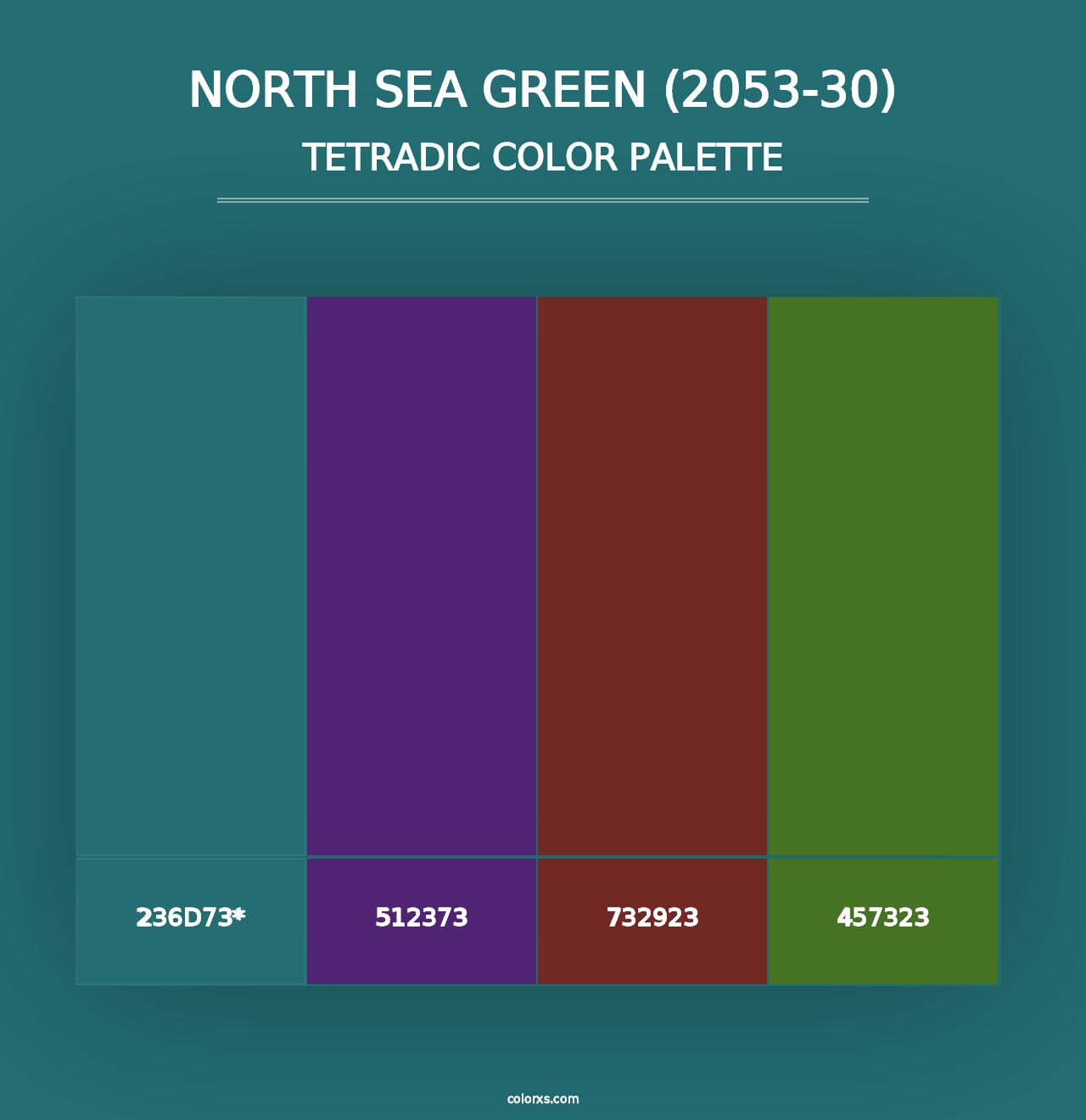 North Sea Green (2053-30) - Tetradic Color Palette