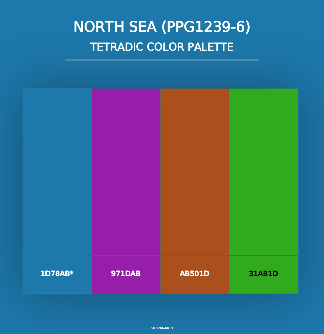 North Sea (PPG1239-6) - Tetradic Color Palette