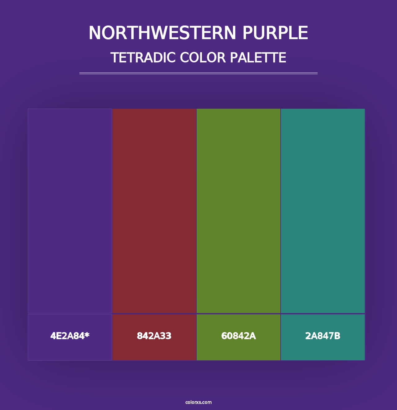 Northwestern Purple - Tetradic Color Palette