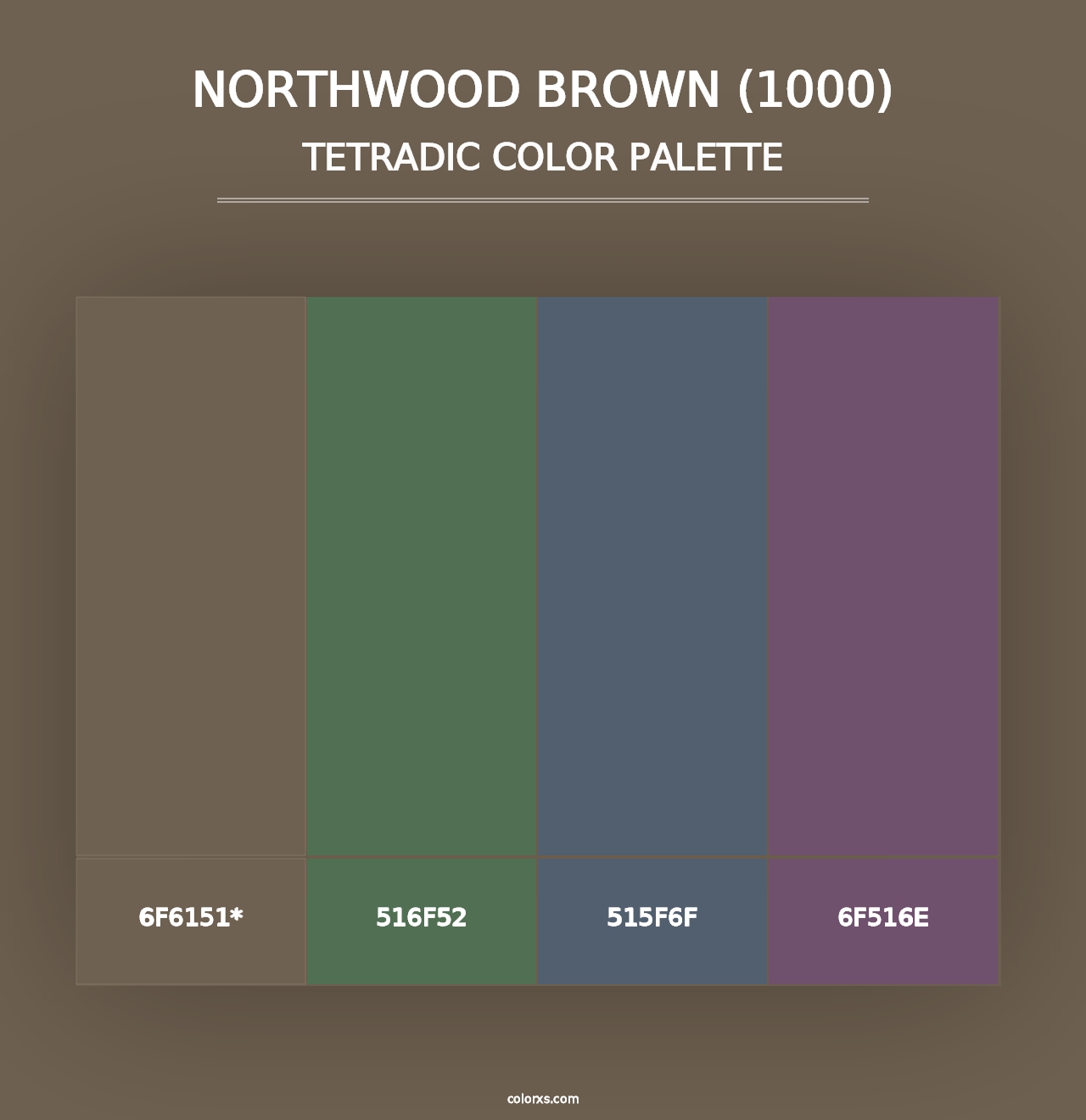 Northwood Brown (1000) - Tetradic Color Palette