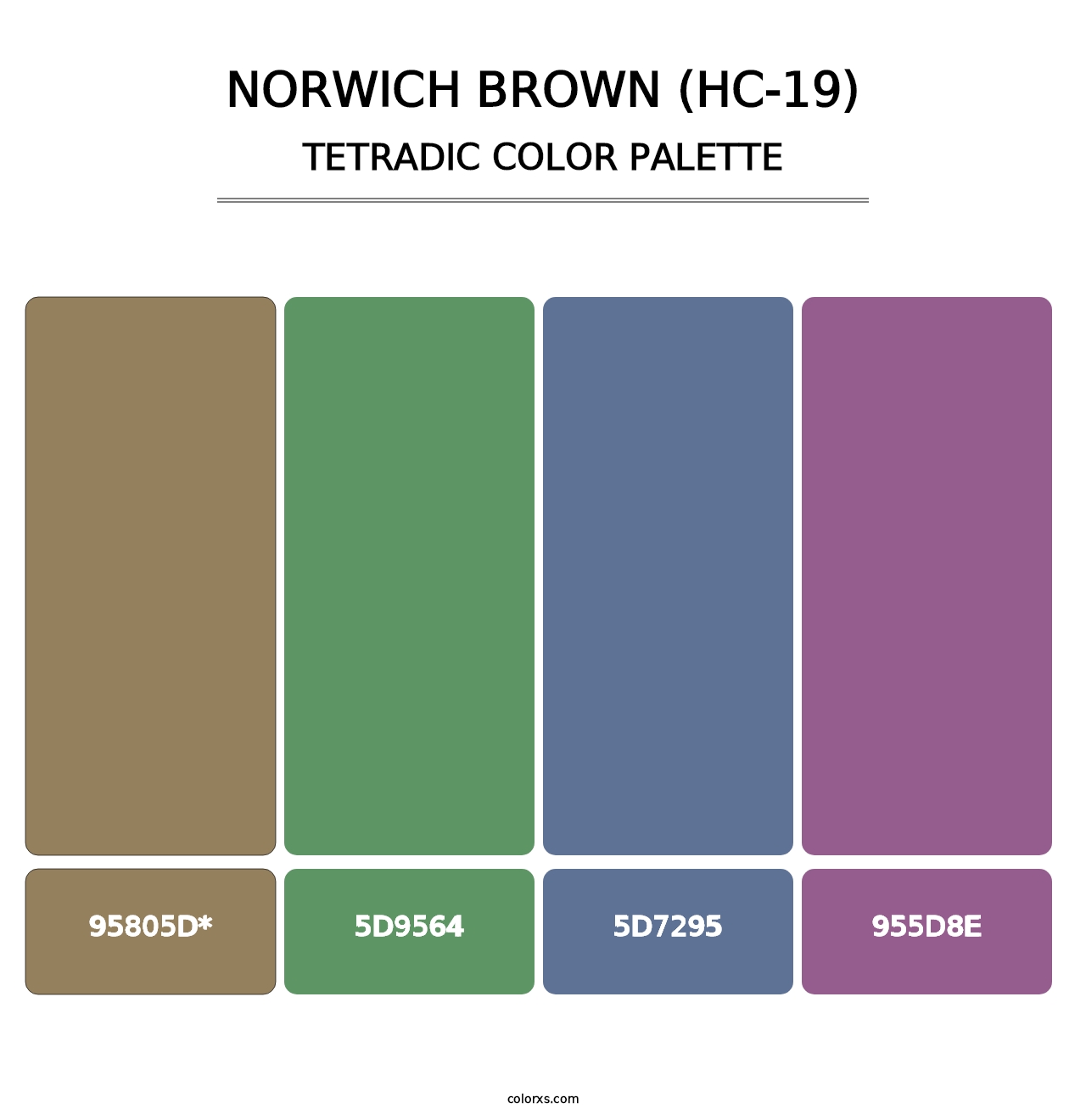 Norwich Brown (HC-19) - Tetradic Color Palette