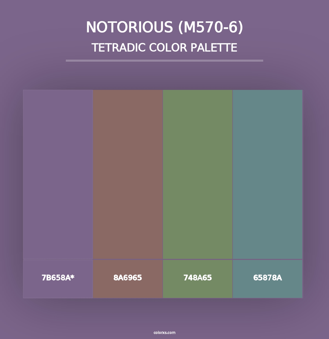 Notorious (M570-6) - Tetradic Color Palette