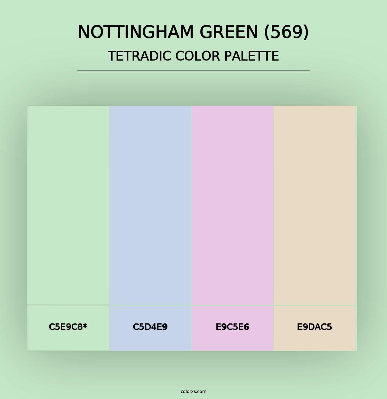 Nottingham Green (569) - Tetradic Color Palette