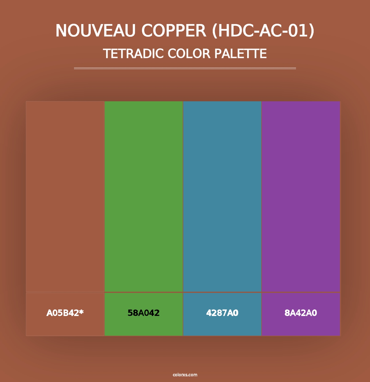 Nouveau Copper (HDC-AC-01) - Tetradic Color Palette