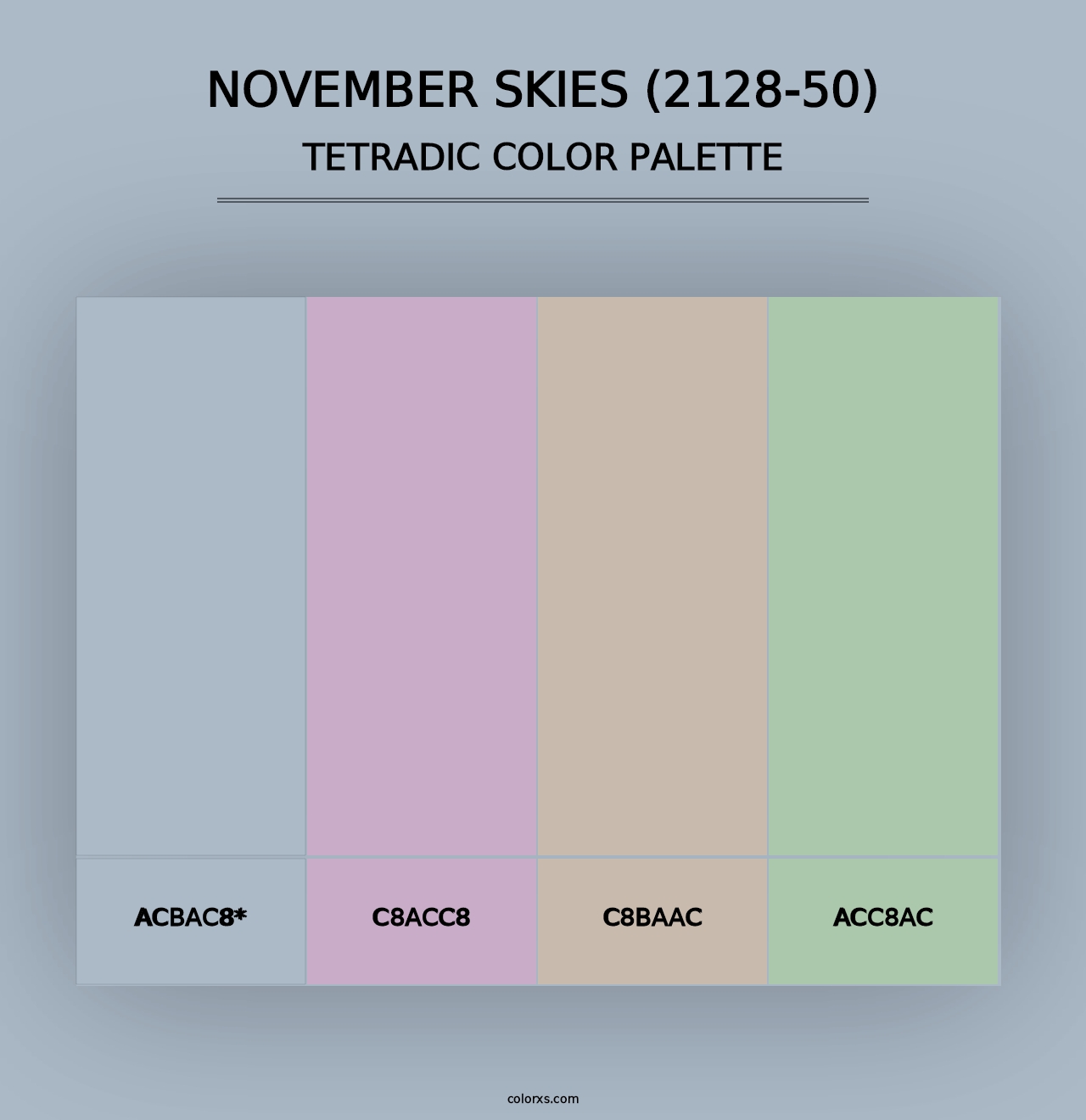 November Skies (2128-50) - Tetradic Color Palette