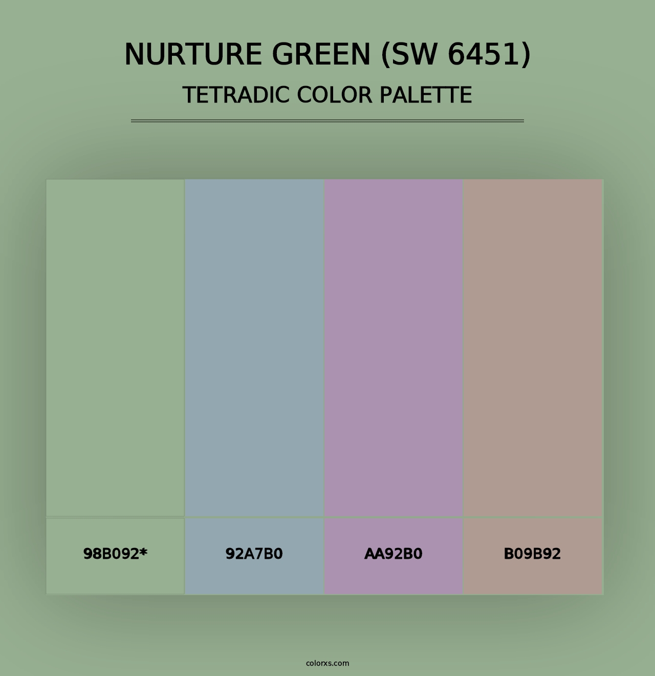 Nurture Green (SW 6451) - Tetradic Color Palette