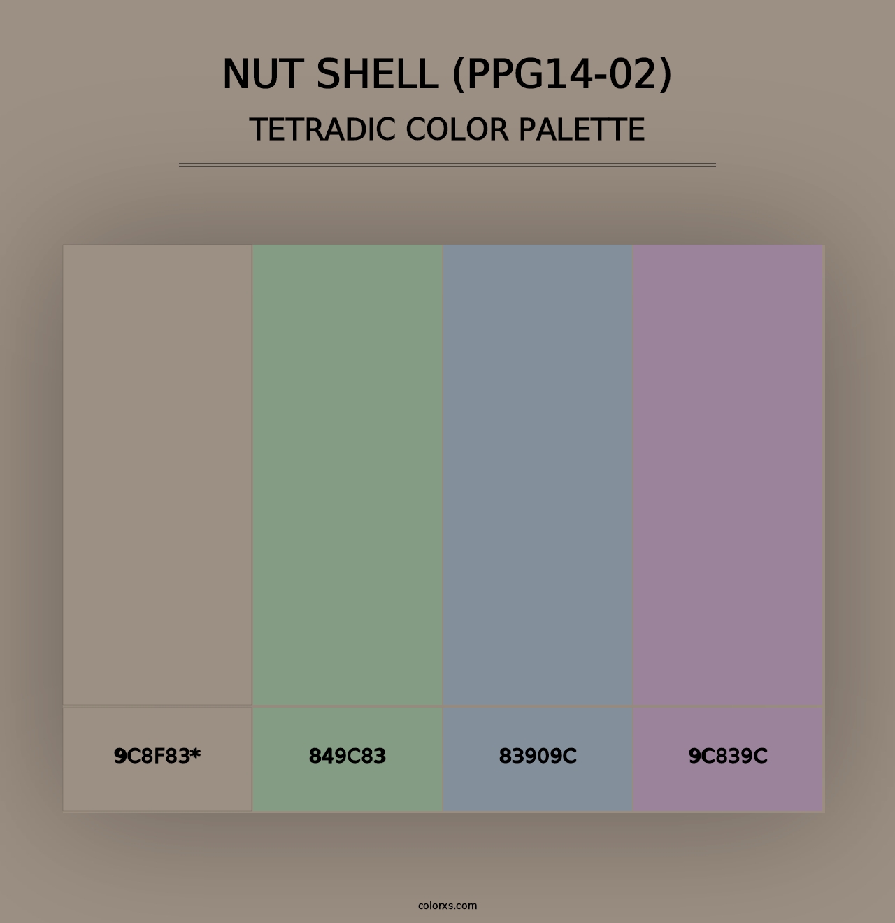 Nut Shell (PPG14-02) - Tetradic Color Palette