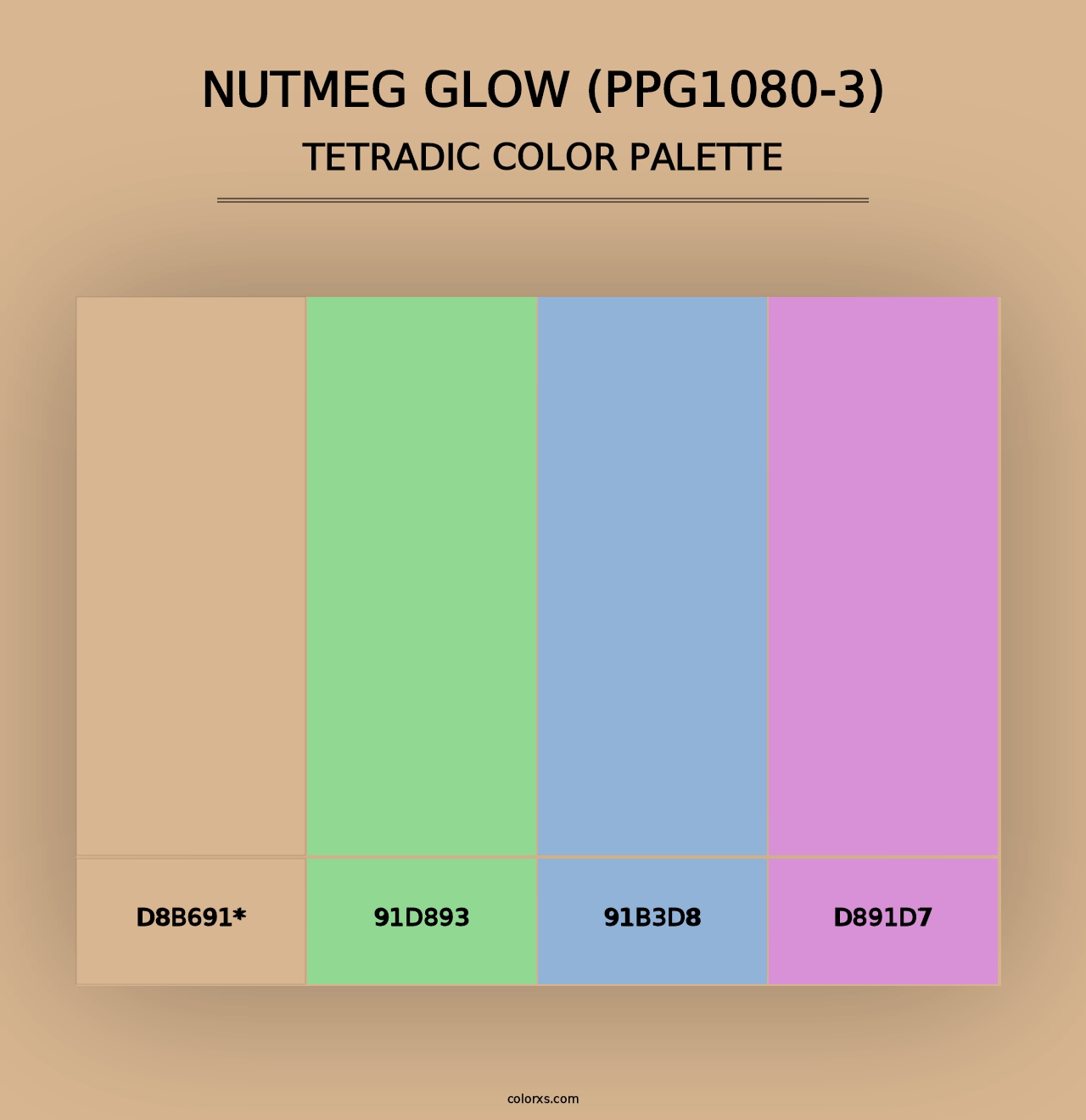 Nutmeg Glow (PPG1080-3) - Tetradic Color Palette