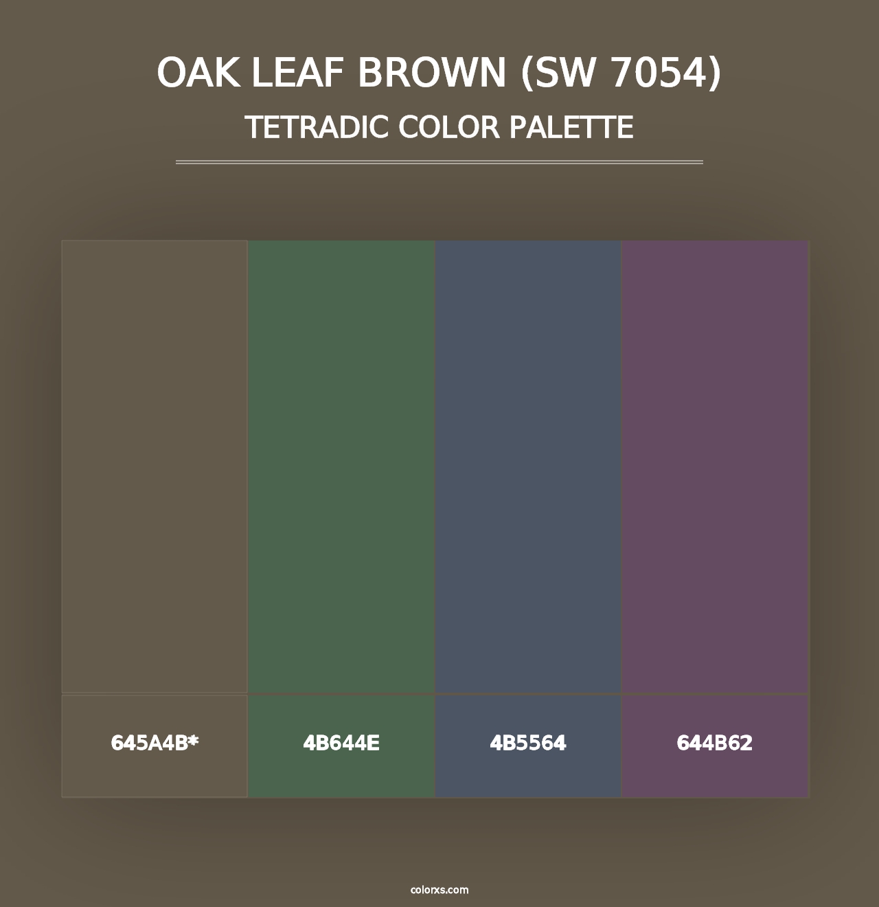 Oak Leaf Brown (SW 7054) - Tetradic Color Palette