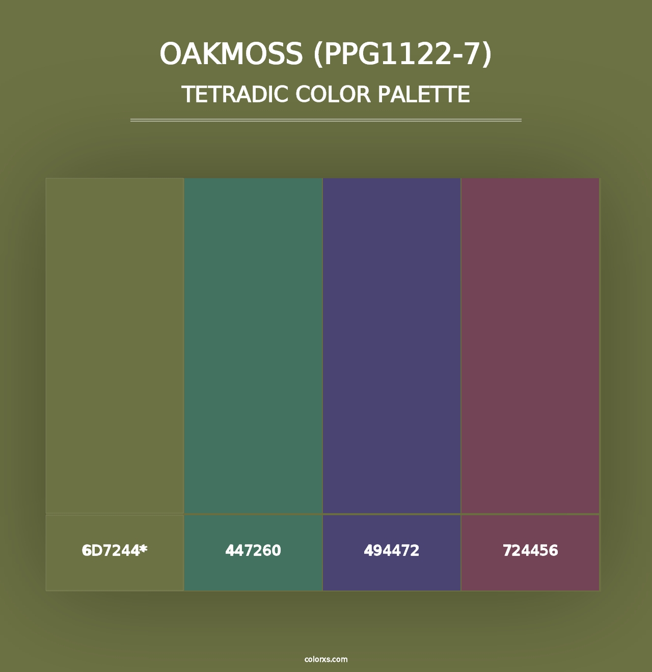 Oakmoss (PPG1122-7) - Tetradic Color Palette