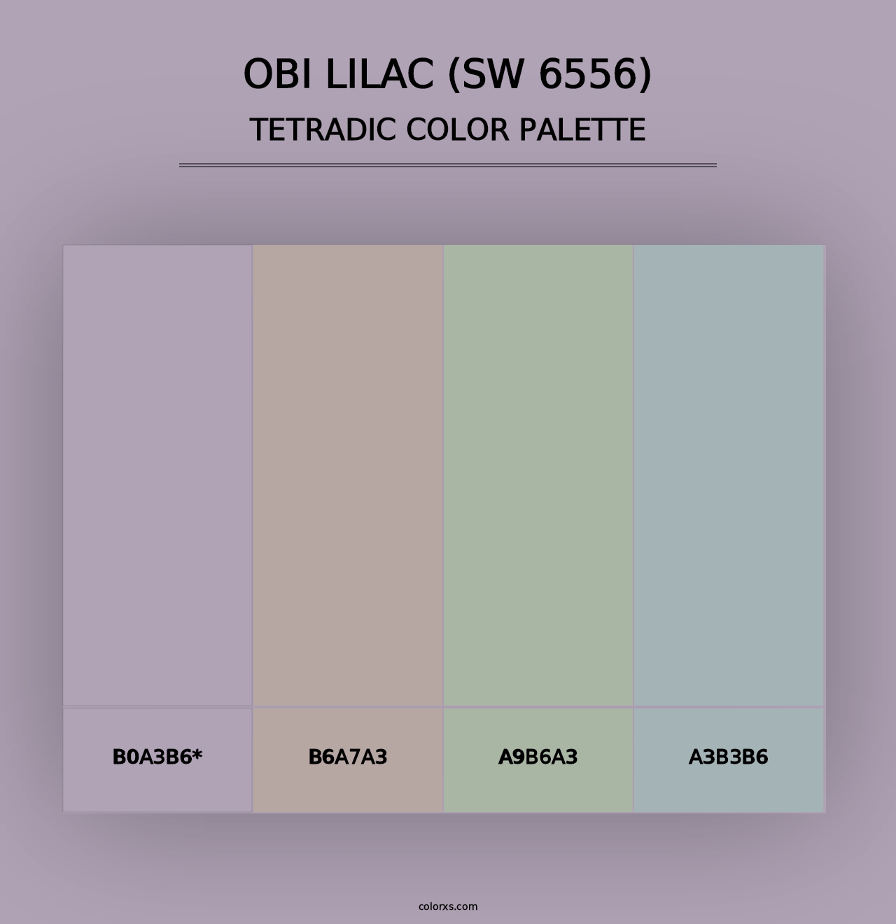 Obi Lilac (SW 6556) - Tetradic Color Palette