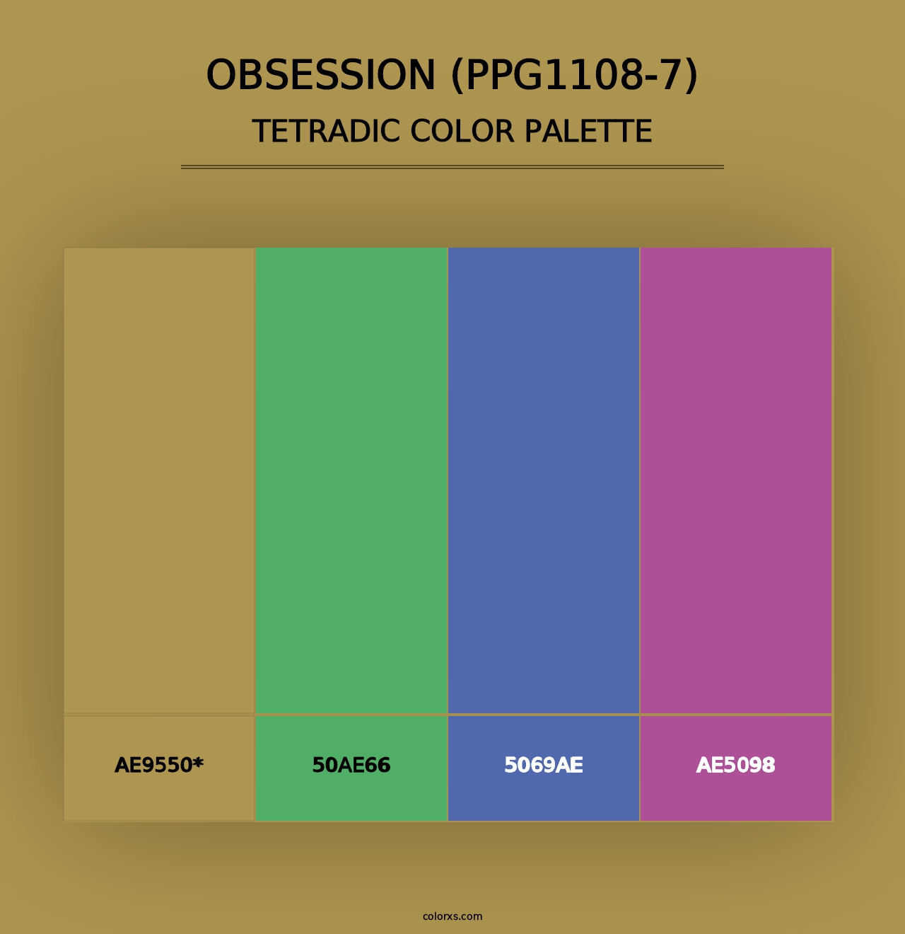 Obsession (PPG1108-7) - Tetradic Color Palette