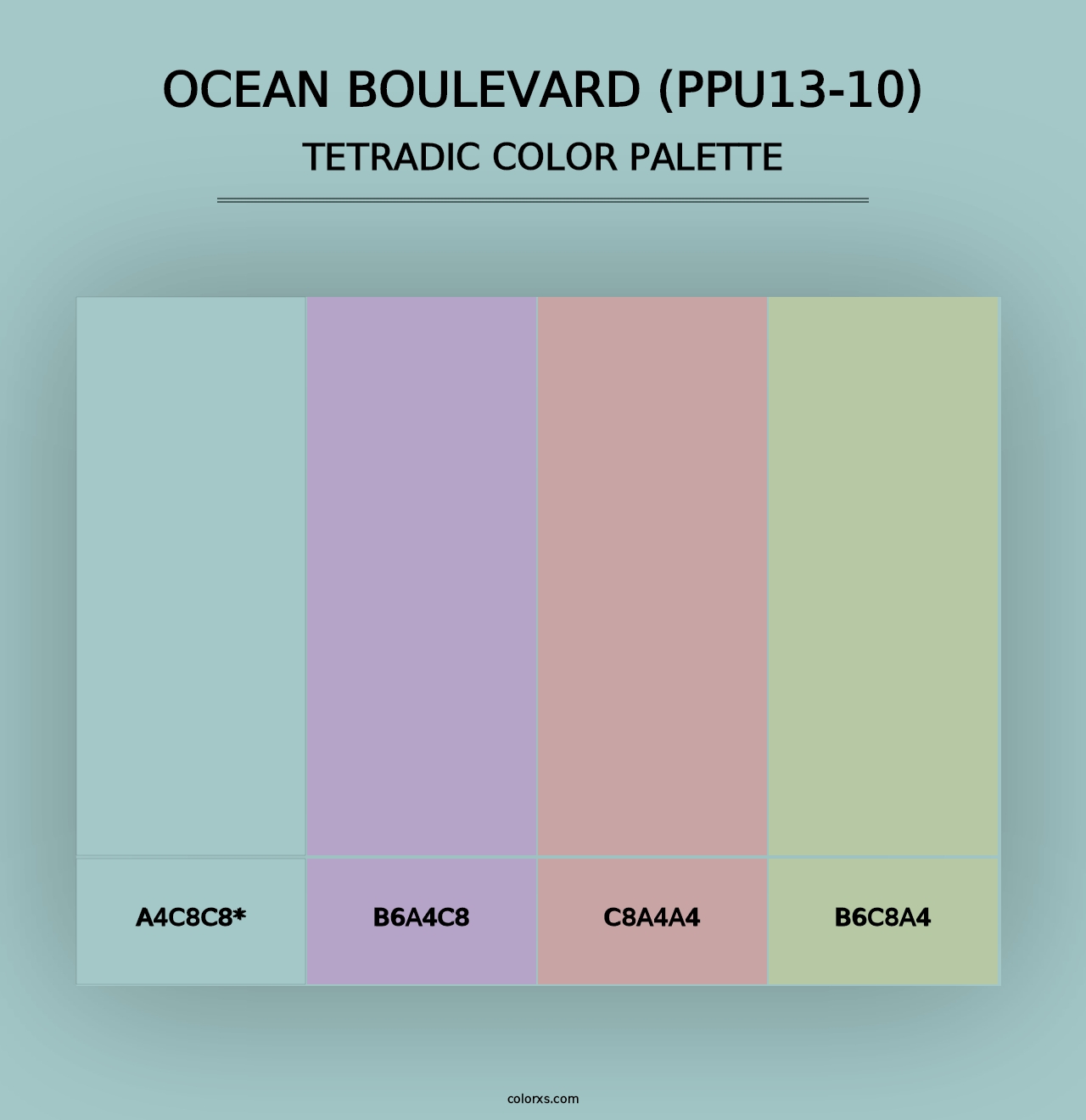 Ocean Boulevard (PPU13-10) - Tetradic Color Palette