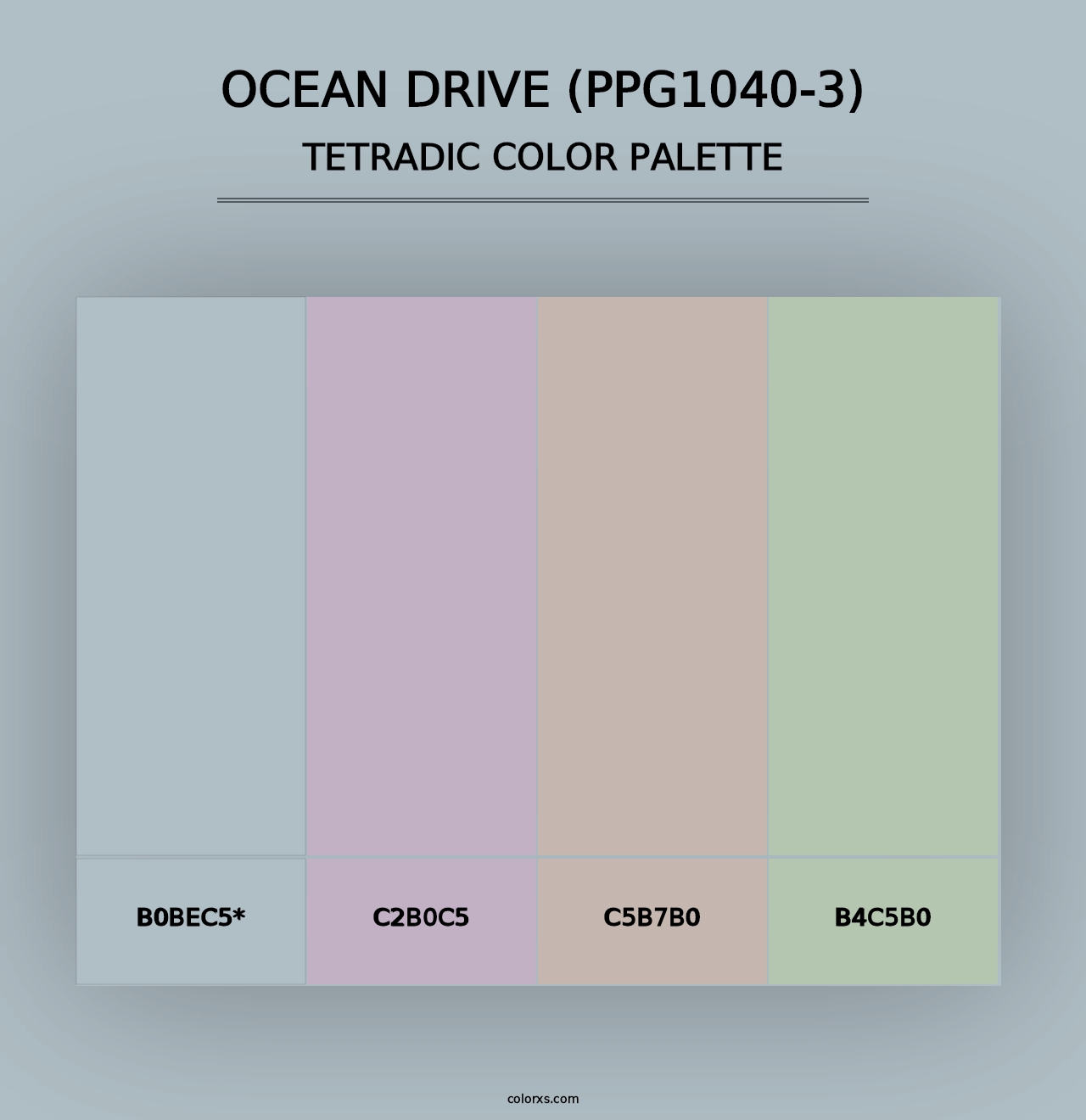 Ocean Drive (PPG1040-3) - Tetradic Color Palette