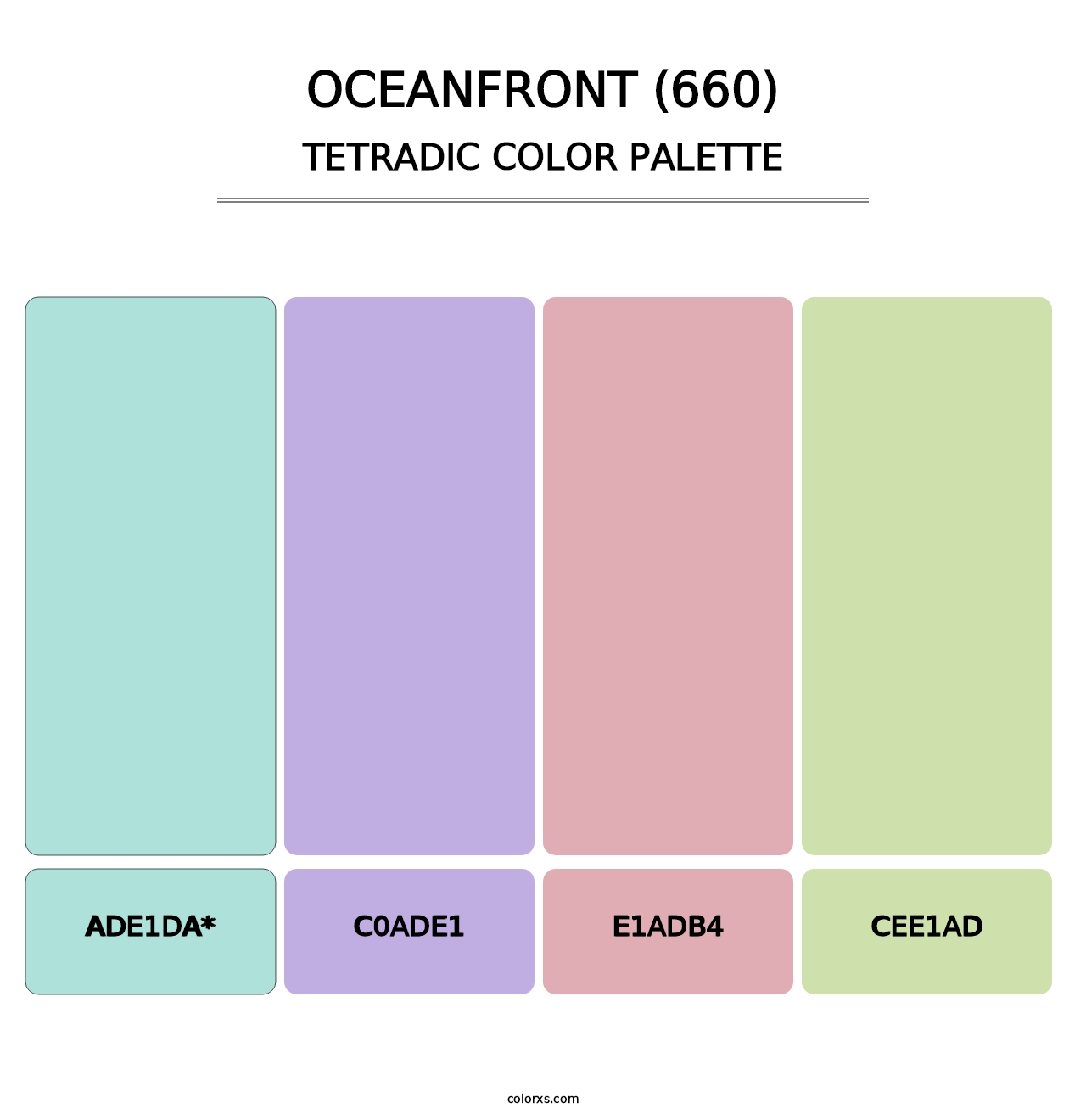 Oceanfront (660) - Tetradic Color Palette