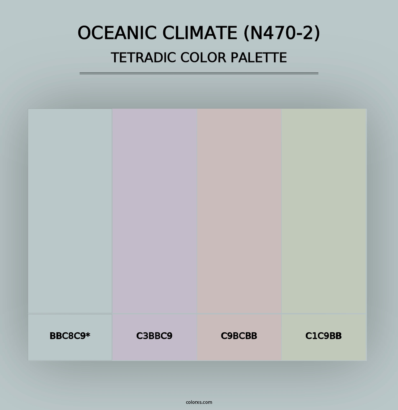 Oceanic Climate (N470-2) - Tetradic Color Palette