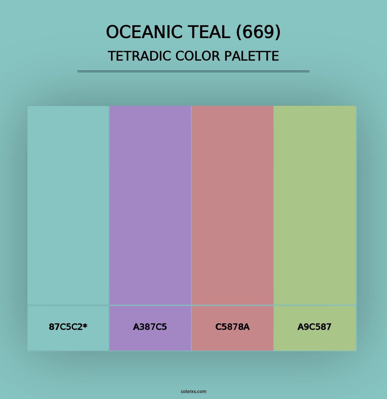 Oceanic Teal (669) - Tetradic Color Palette