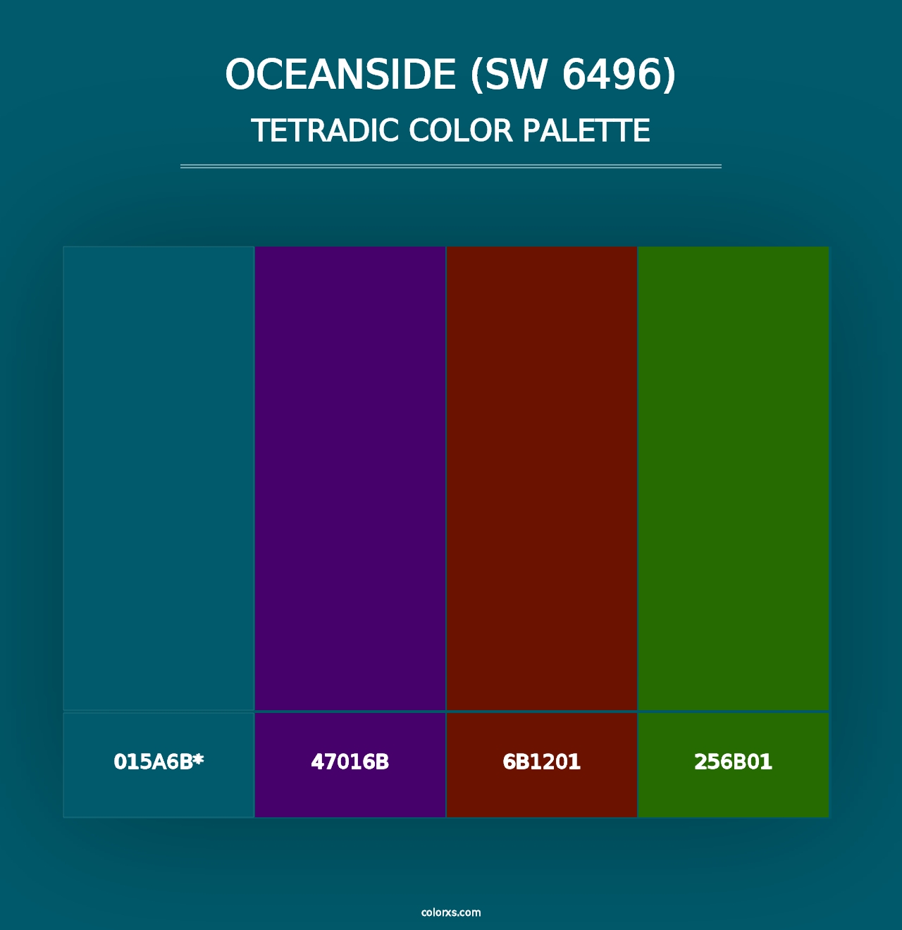 Oceanside (SW 6496) - Tetradic Color Palette