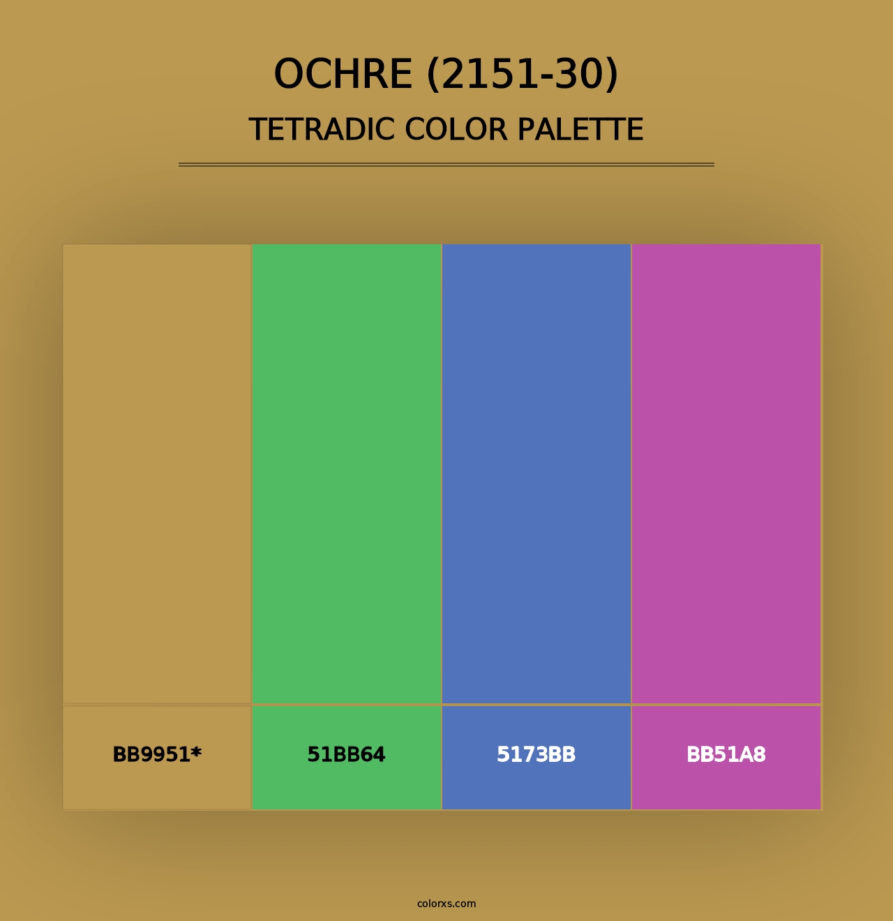 Ochre (2151-30) - Tetradic Color Palette