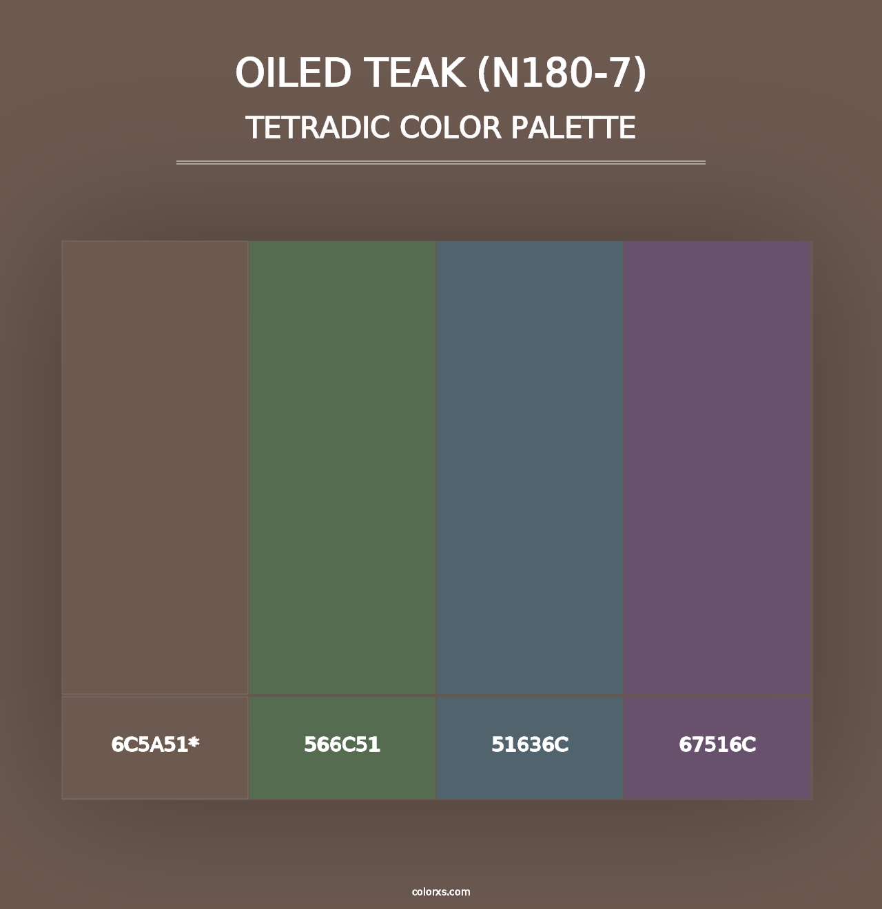 Oiled Teak (N180-7) - Tetradic Color Palette