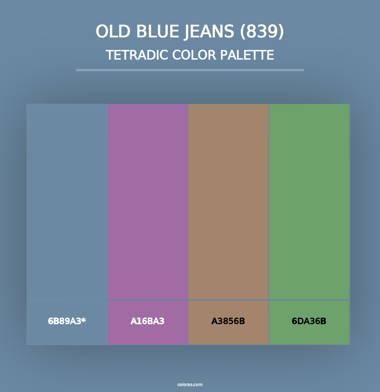 Old Blue Jeans (839) - Tetradic Color Palette