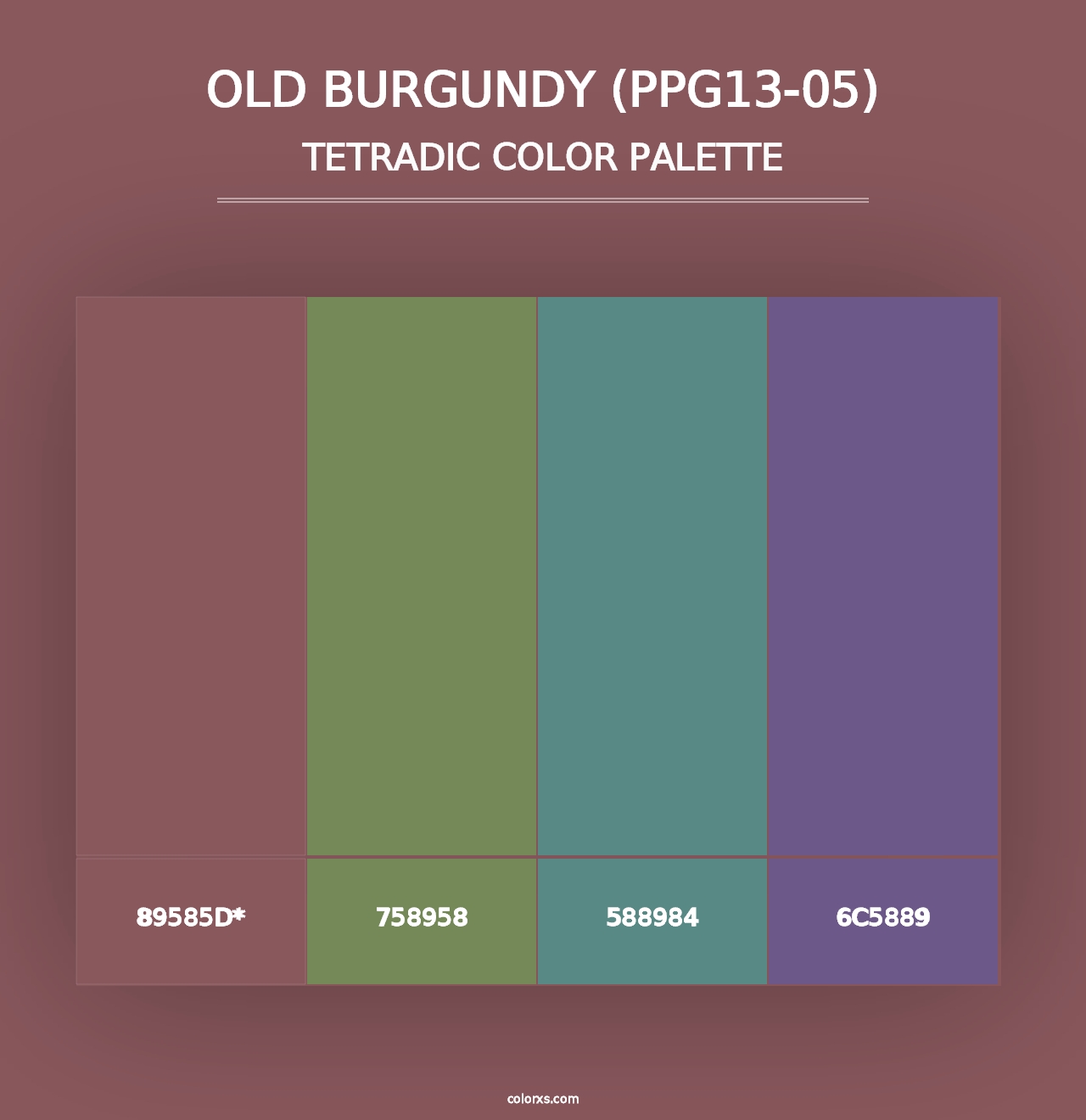 Old Burgundy (PPG13-05) - Tetradic Color Palette