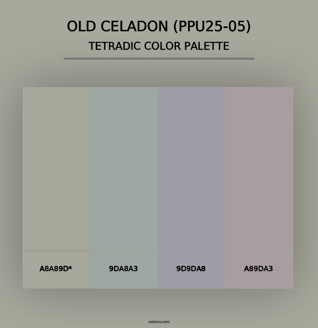 Old Celadon (PPU25-05) - Tetradic Color Palette