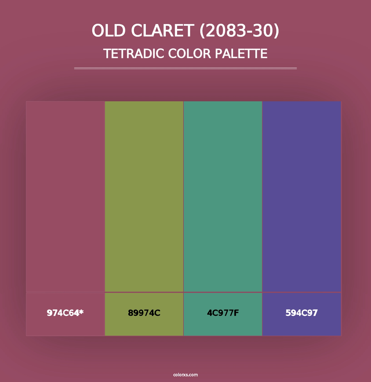 Old Claret (2083-30) - Tetradic Color Palette