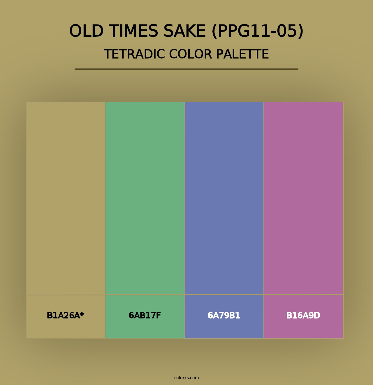 Old Times Sake (PPG11-05) - Tetradic Color Palette