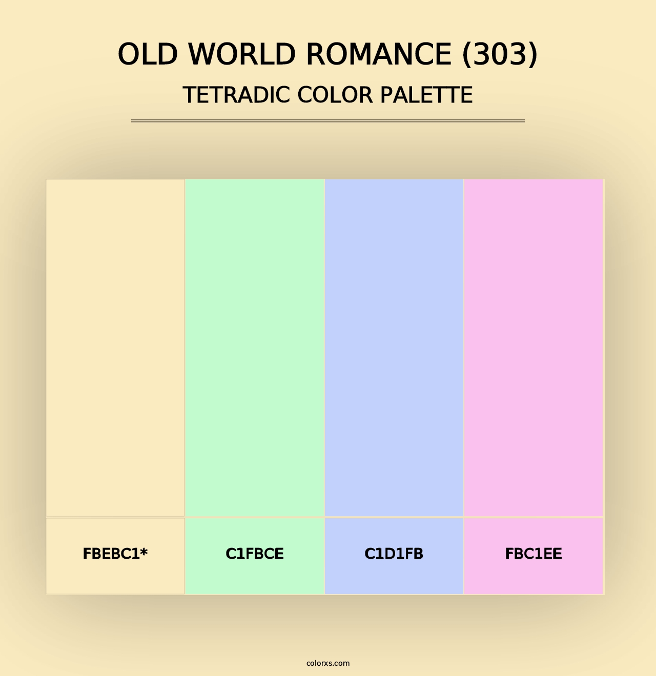 Old World Romance (303) - Tetradic Color Palette