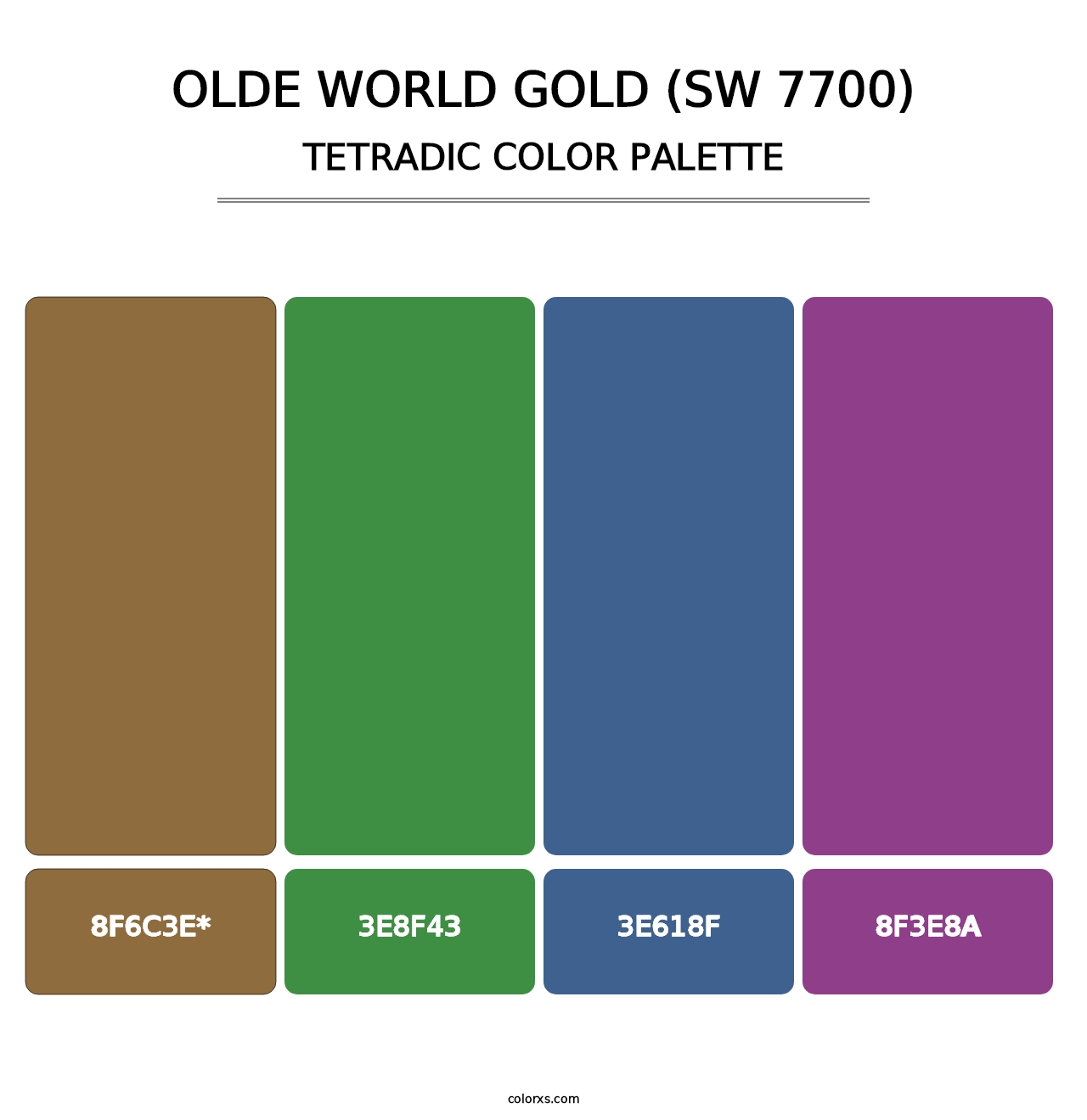 Olde World Gold (SW 7700) - Tetradic Color Palette