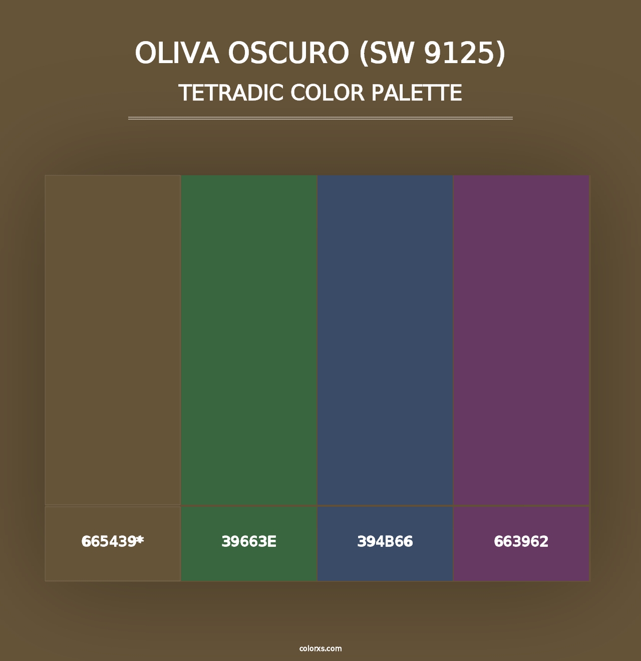 Oliva Oscuro (SW 9125) - Tetradic Color Palette